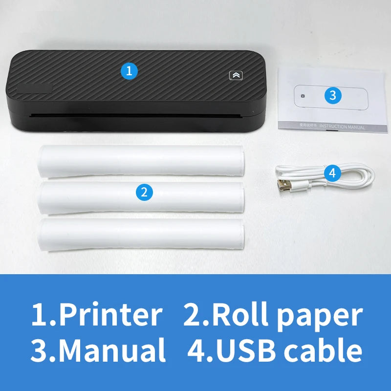 Portable Bluetooth A4 thermal printer, paperless