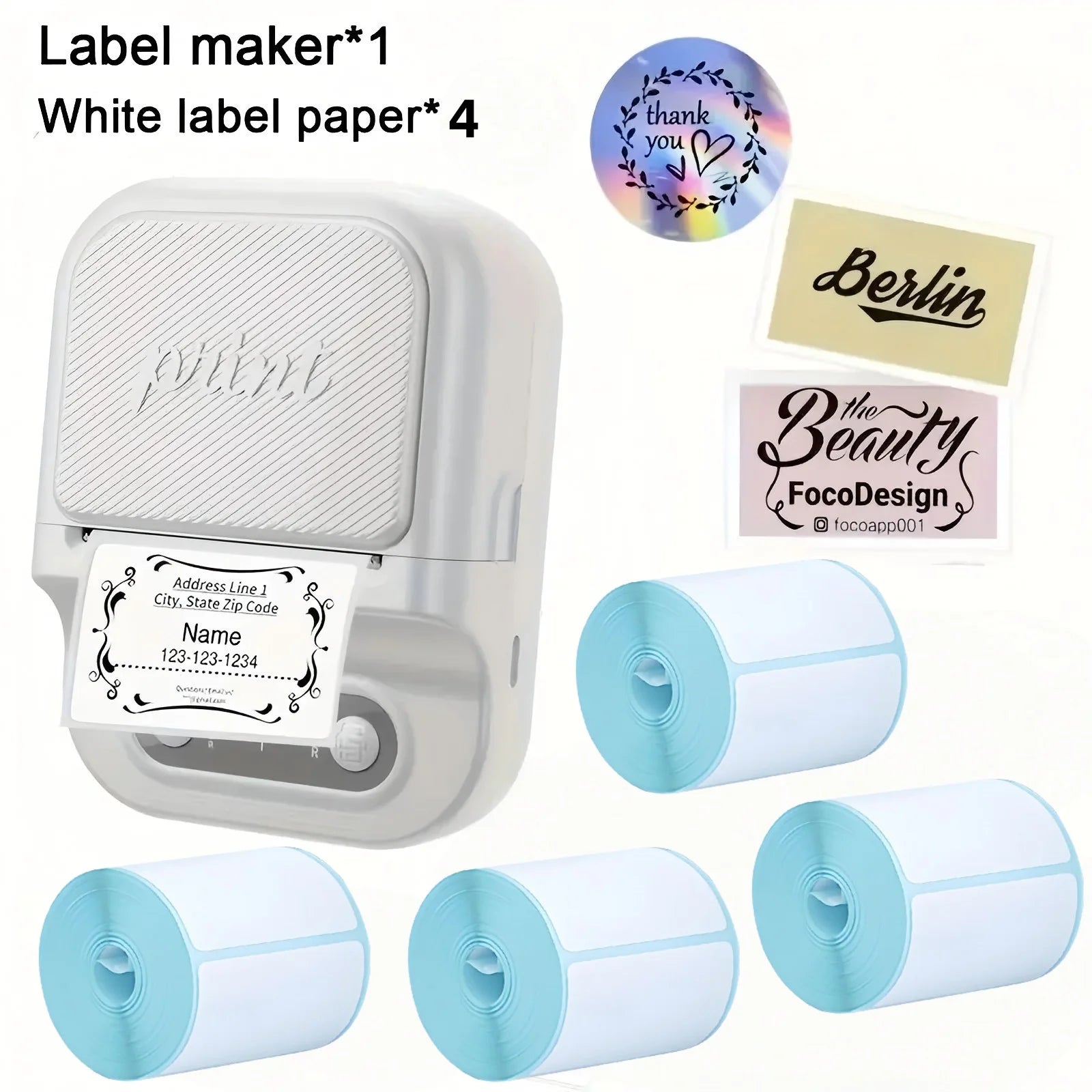 Portable Thermal Label Printer Bluetooth Mini