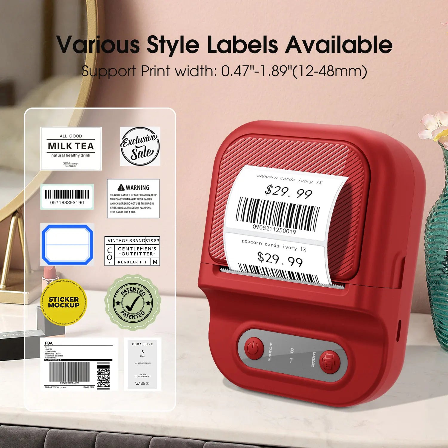 Portable Thermal Label Printer Bluetooth Mini