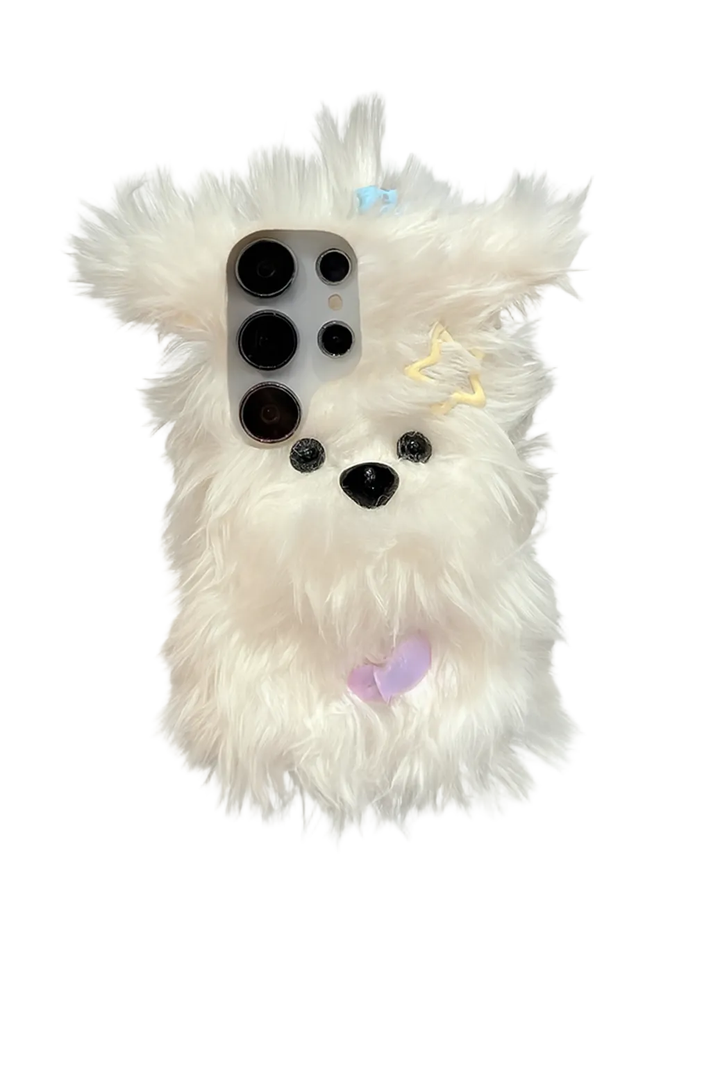 Fluffy puppy case with bow for Samsung