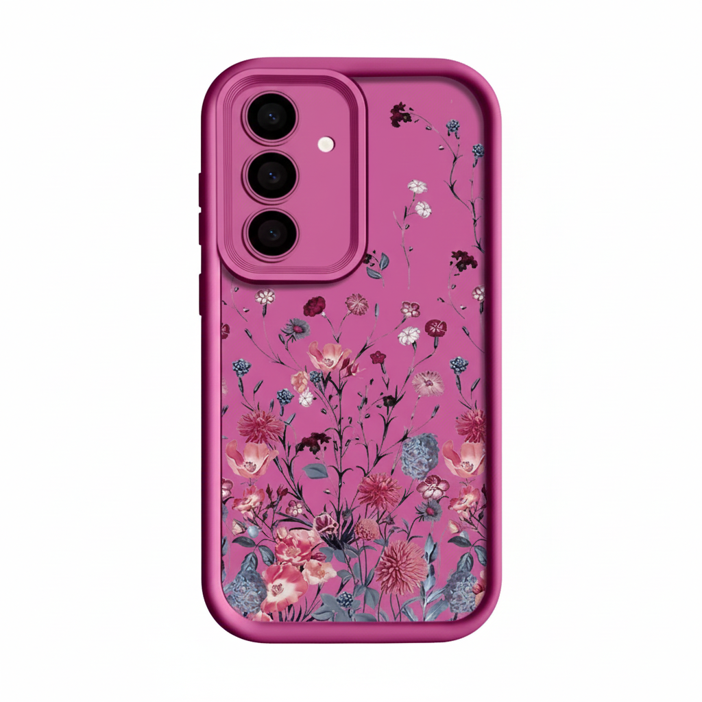 Elegante rote Blumenhülle für Samsung Galaxy & A-Serie