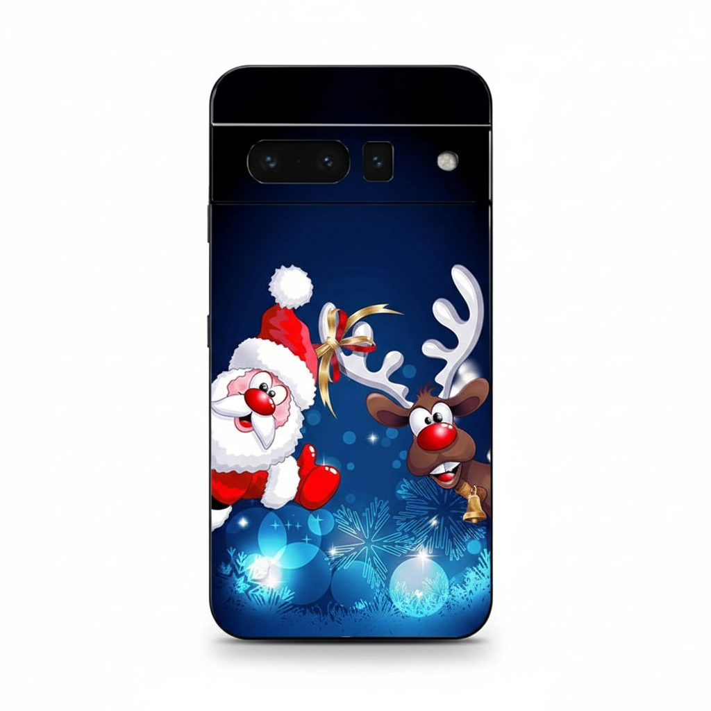 Soft Christmas TPU case for Google Pixel 8 and 9 series, shockproof, flexible, non-slip, durable, perfect fit, festive silicone case
