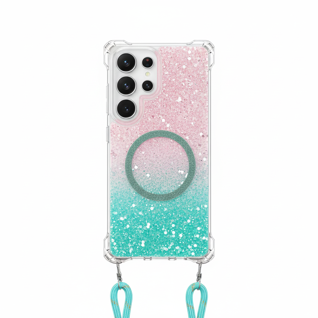 Glitter case with magnetic band for Samsung S25 Ultra