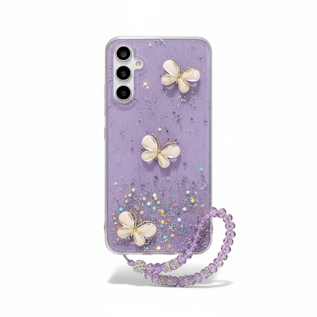 3D Butterfly Glitter Case for Samsung S24