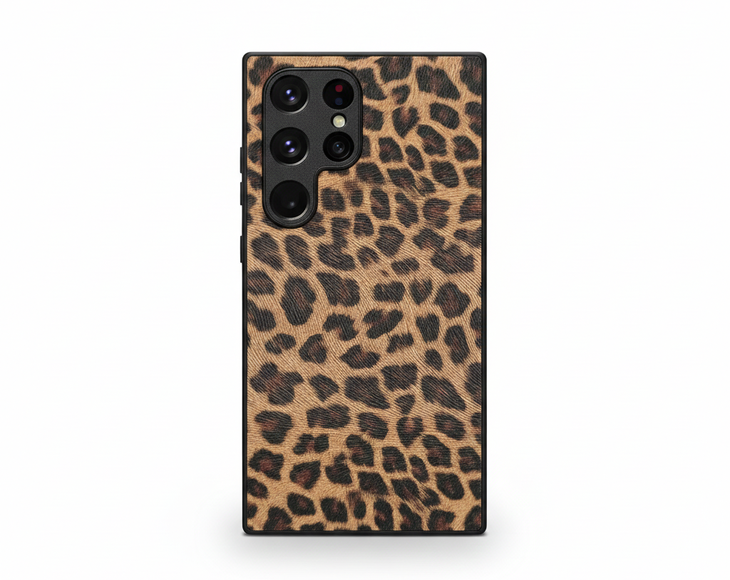 Luxus Hülle S24 Ultra Leopard Kroko Design