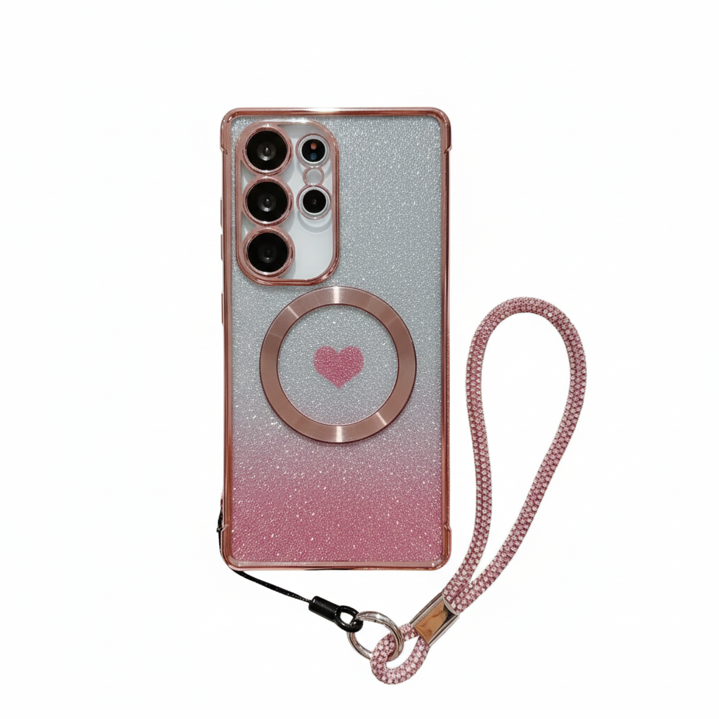 Glitter Gradient Wrist Case for Samsung S25