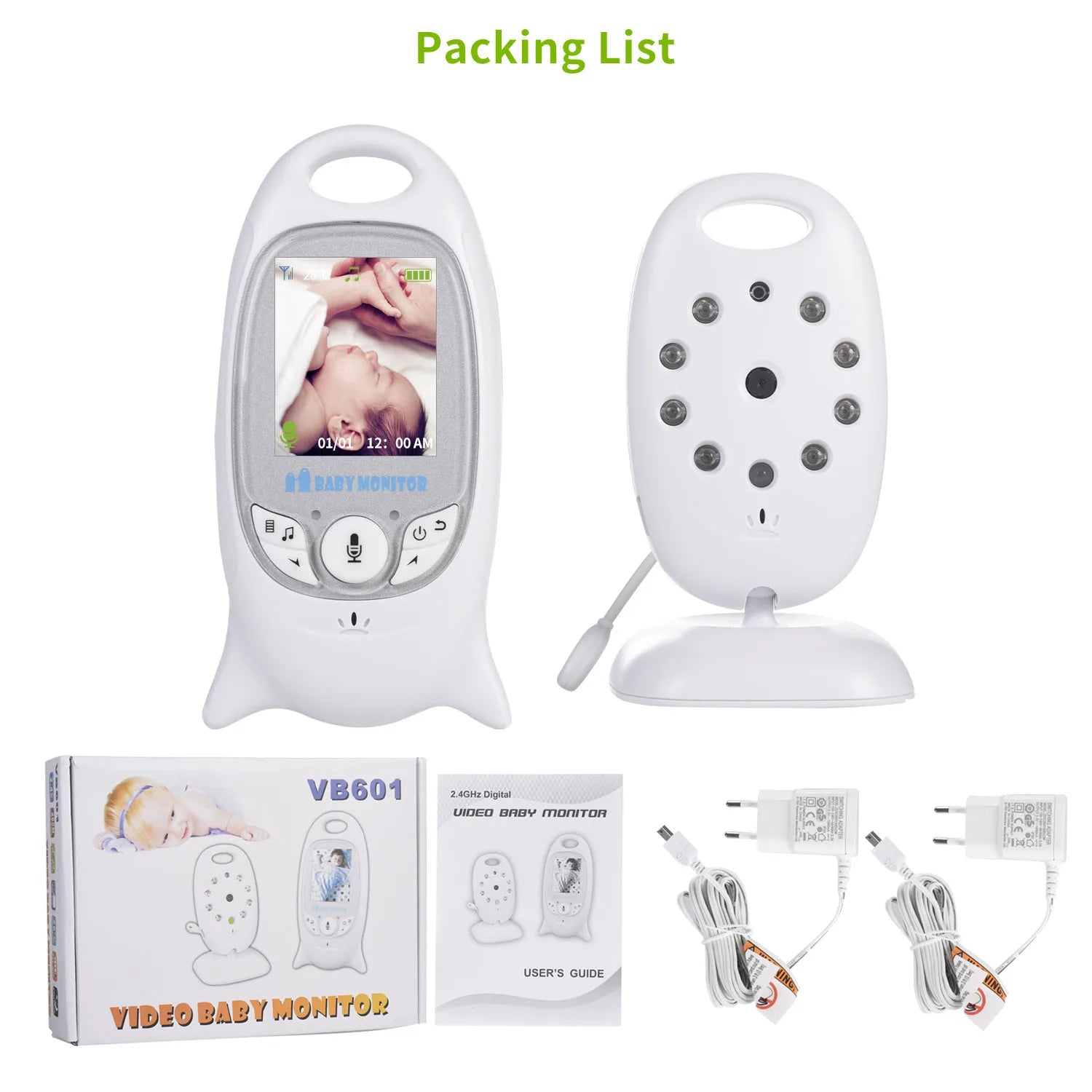 2 Zoll Baby Monitor mit Video Nachtsicht und Lullabies
