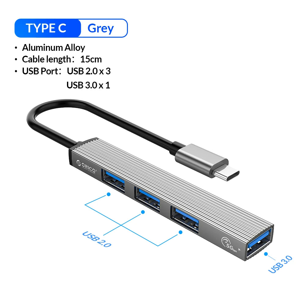 Aluminium USB-C HUB 4-Port