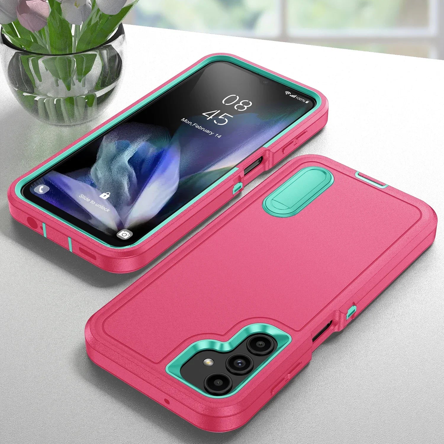 Robust anti-shock case with stand for Samsung