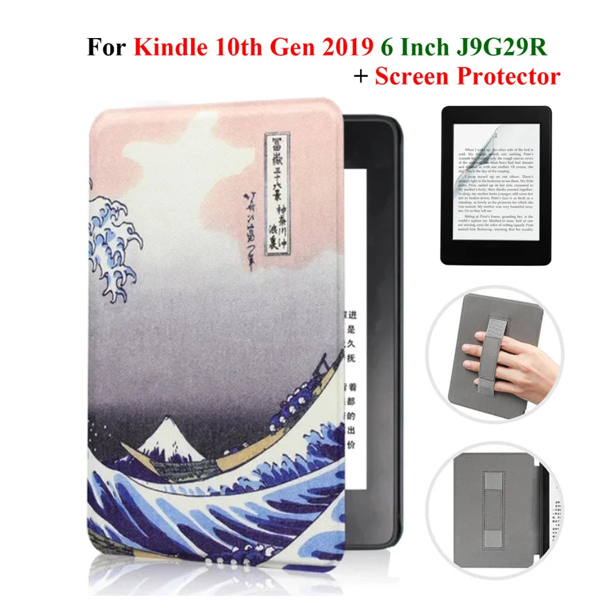 Hülle + Folie für Kindle 10. Gen 6 Zoll