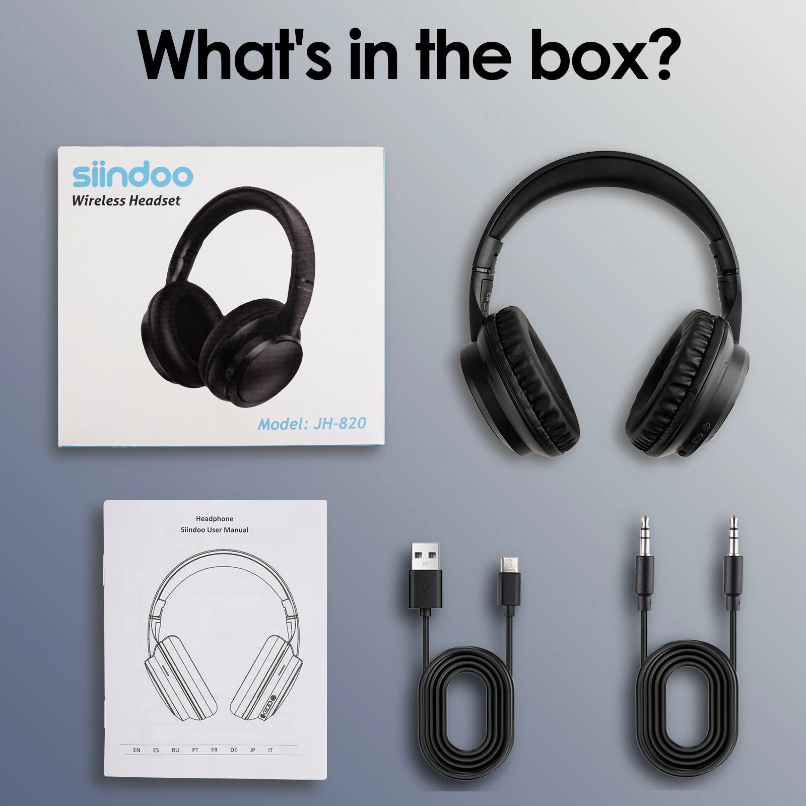 Siindoo JH-820 Faltbare Bluetooth-Kopfhörer