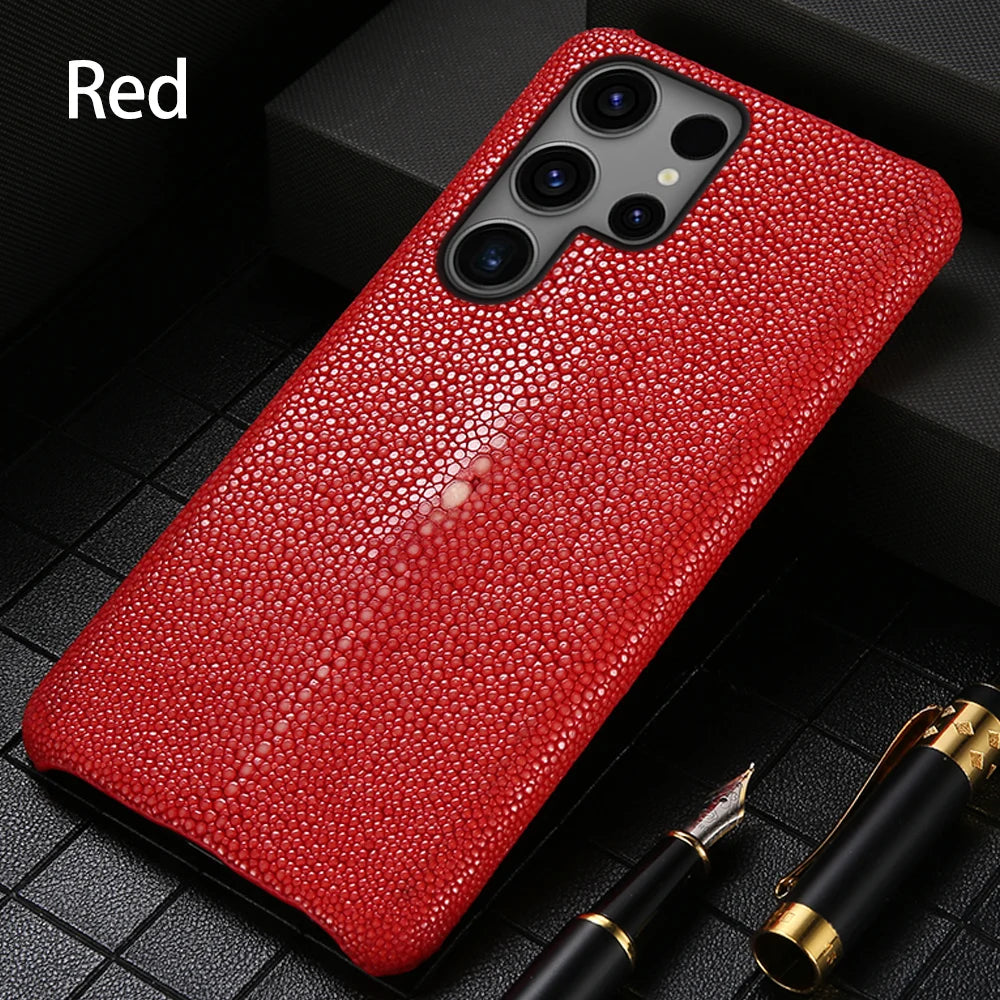 Echte Rochenleder Hülle für Samsung S25 Luxus