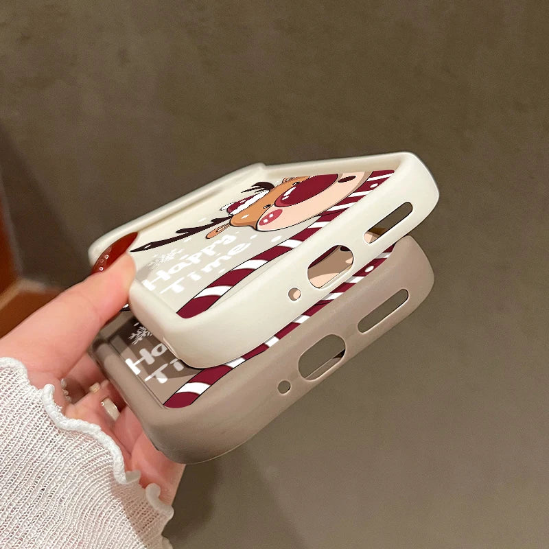 Soft TPU Christmas case for Google Pixel 7, 8 and 9 series, shockproof, flexible, perfect fit with deer motif, non-slip silicone case