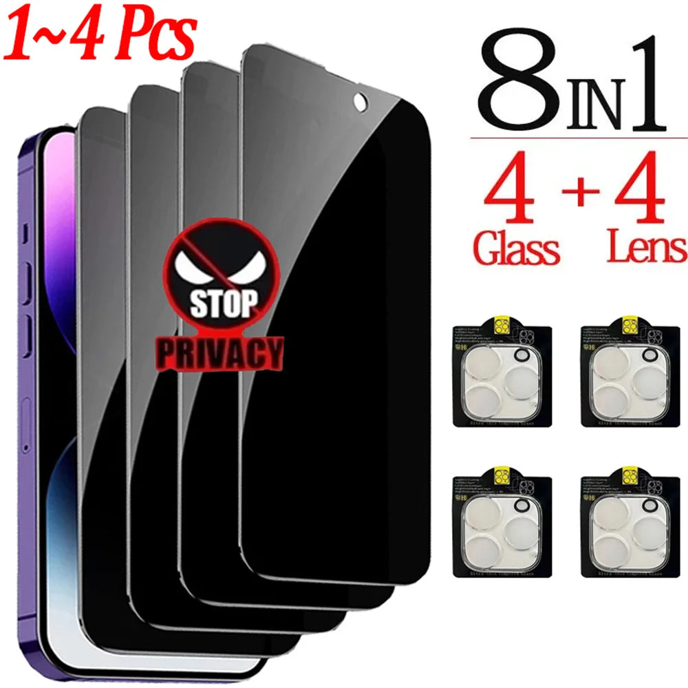 1-4 pieces iPhone anti-spy glass
