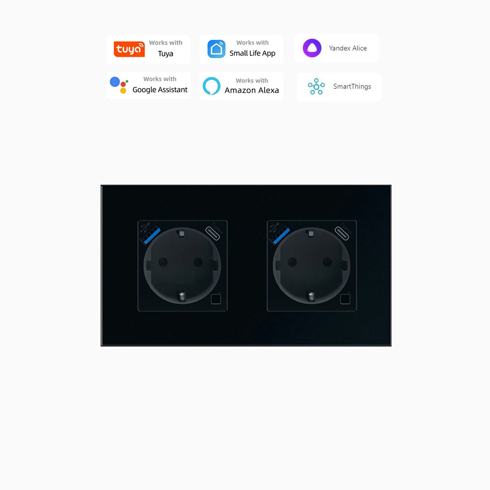 Smart WiFi socket EU USB Type-C Timer Alexa
