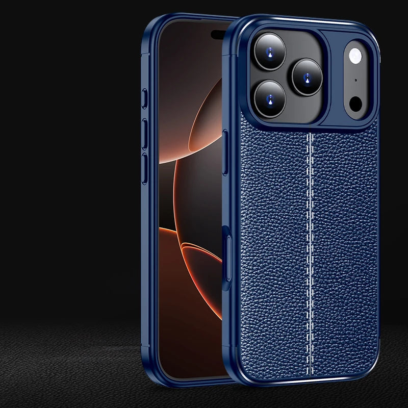 Stoßfeste Silikon-Lederhülle für iPhone 17 Pro Max