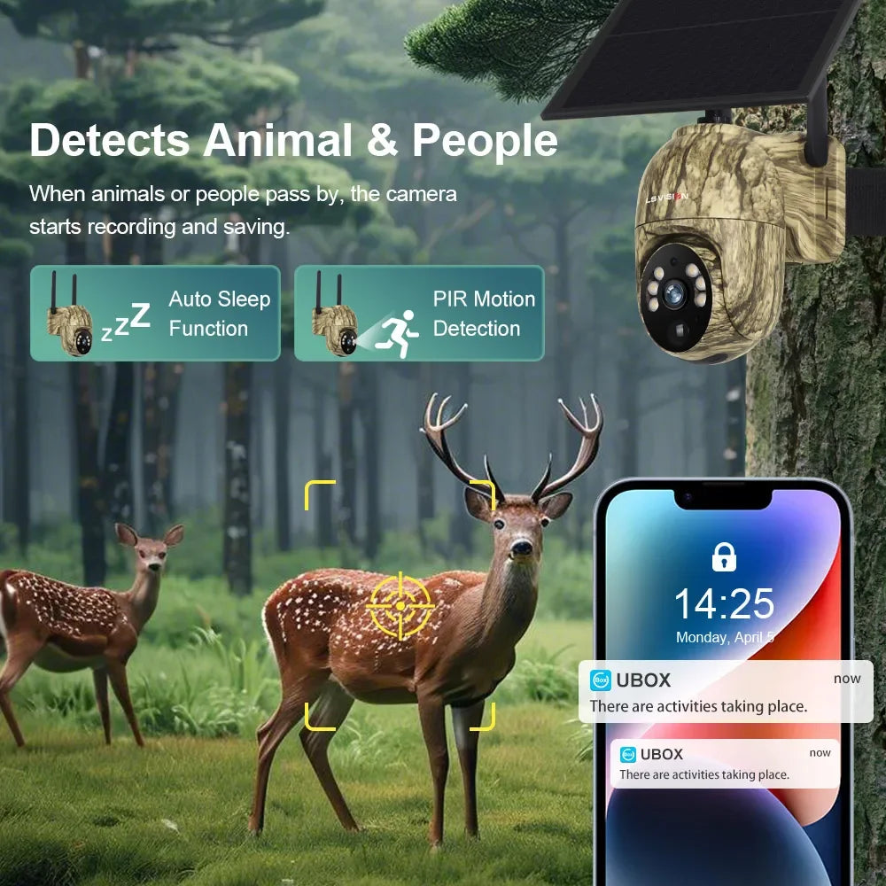 2K Solar Wildkamera mit WLAN/4G und Nachtsicht