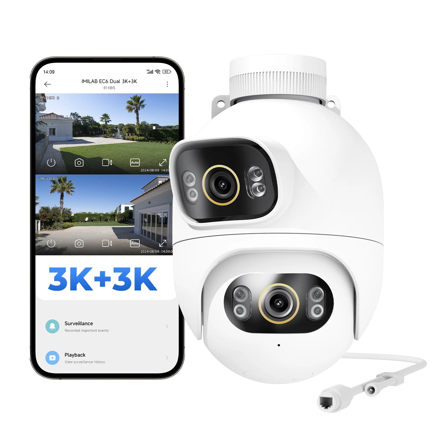 360° Dual-Lens Outdoor Camera with WiFi & Color Night Vision