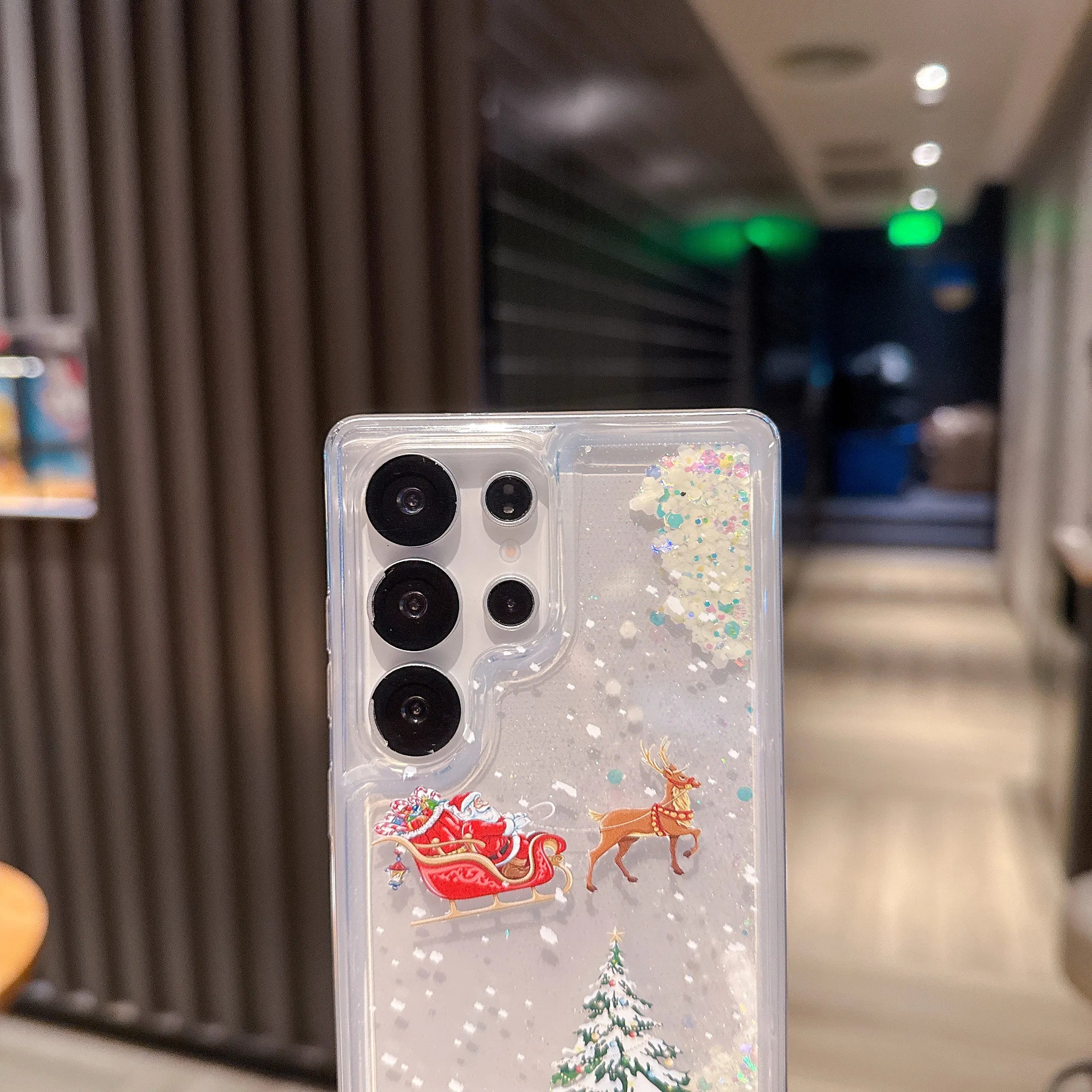 Weihnachts Glitzer Flüssig Hülle für Samsung S25