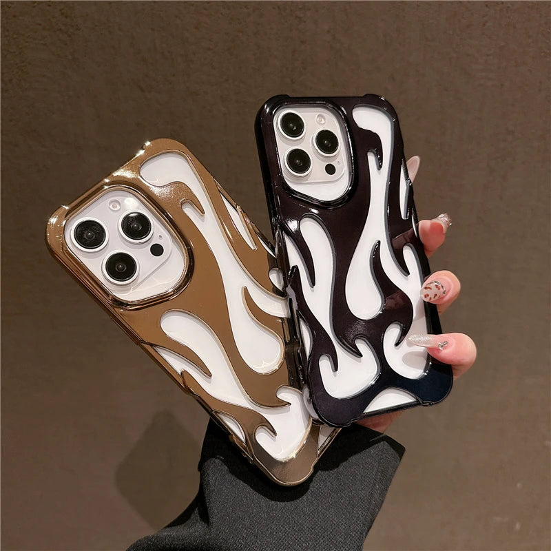 Luxury 3D Flame Case for iPhone 17, Silicone