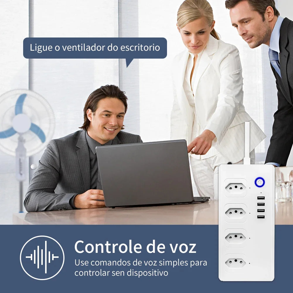 Intelligente Steckdosenleiste Wifi ZigBee 4-Fach USB