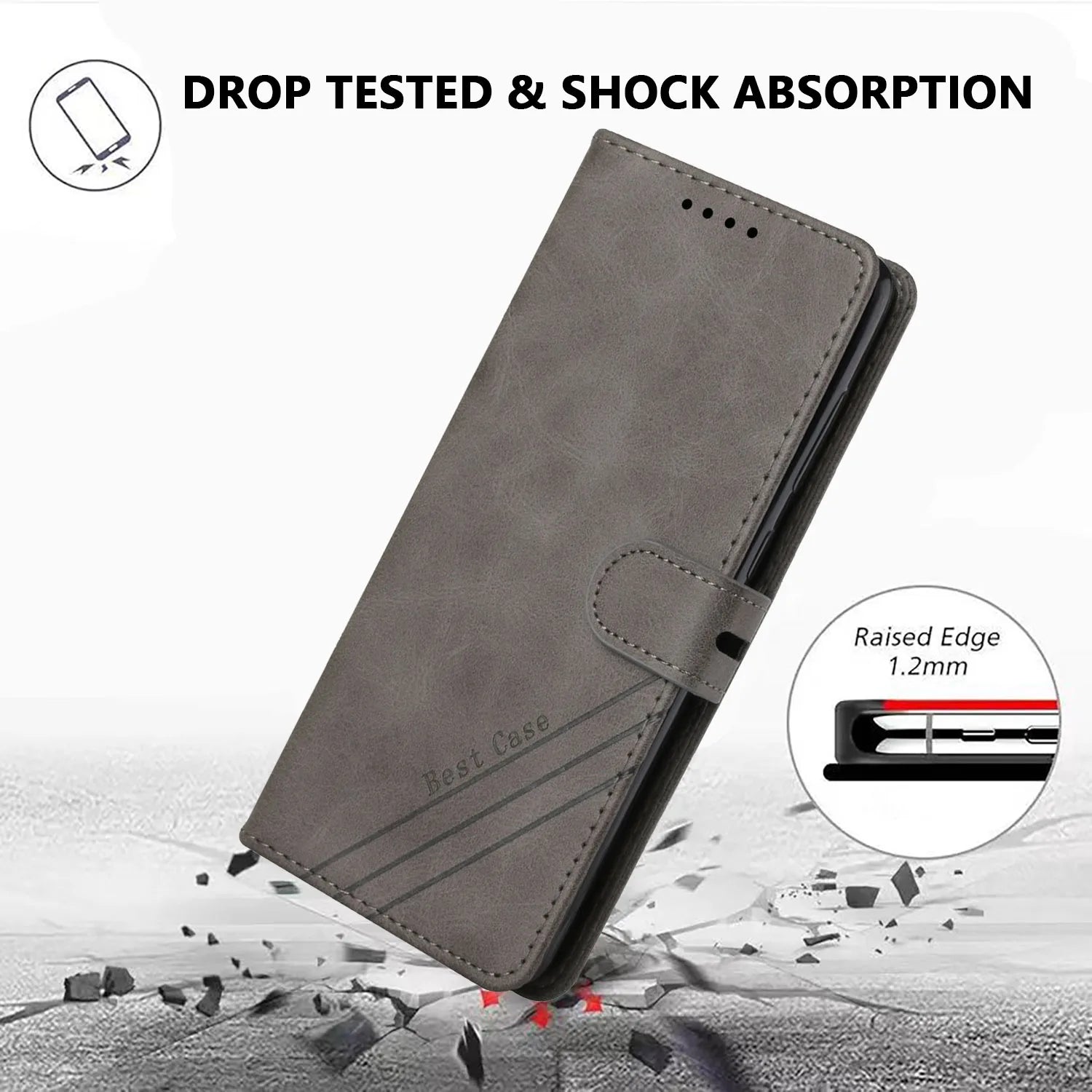 Leder Flip Brieftasche Hülle für Poco