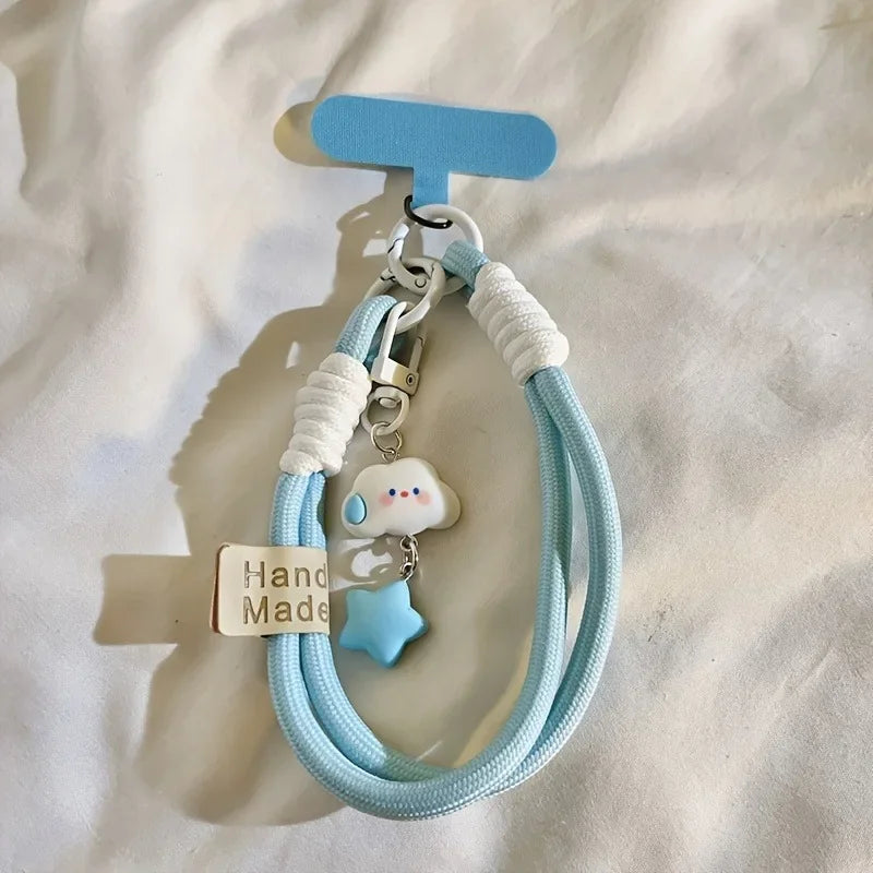 Bunte Handy Handschlaufe mit Stern- und Wolken-Design