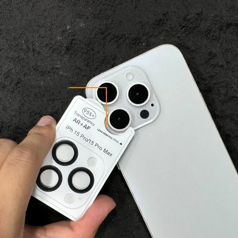 Blaues Metall Kameraobjektiv Schutz für iPhone 17