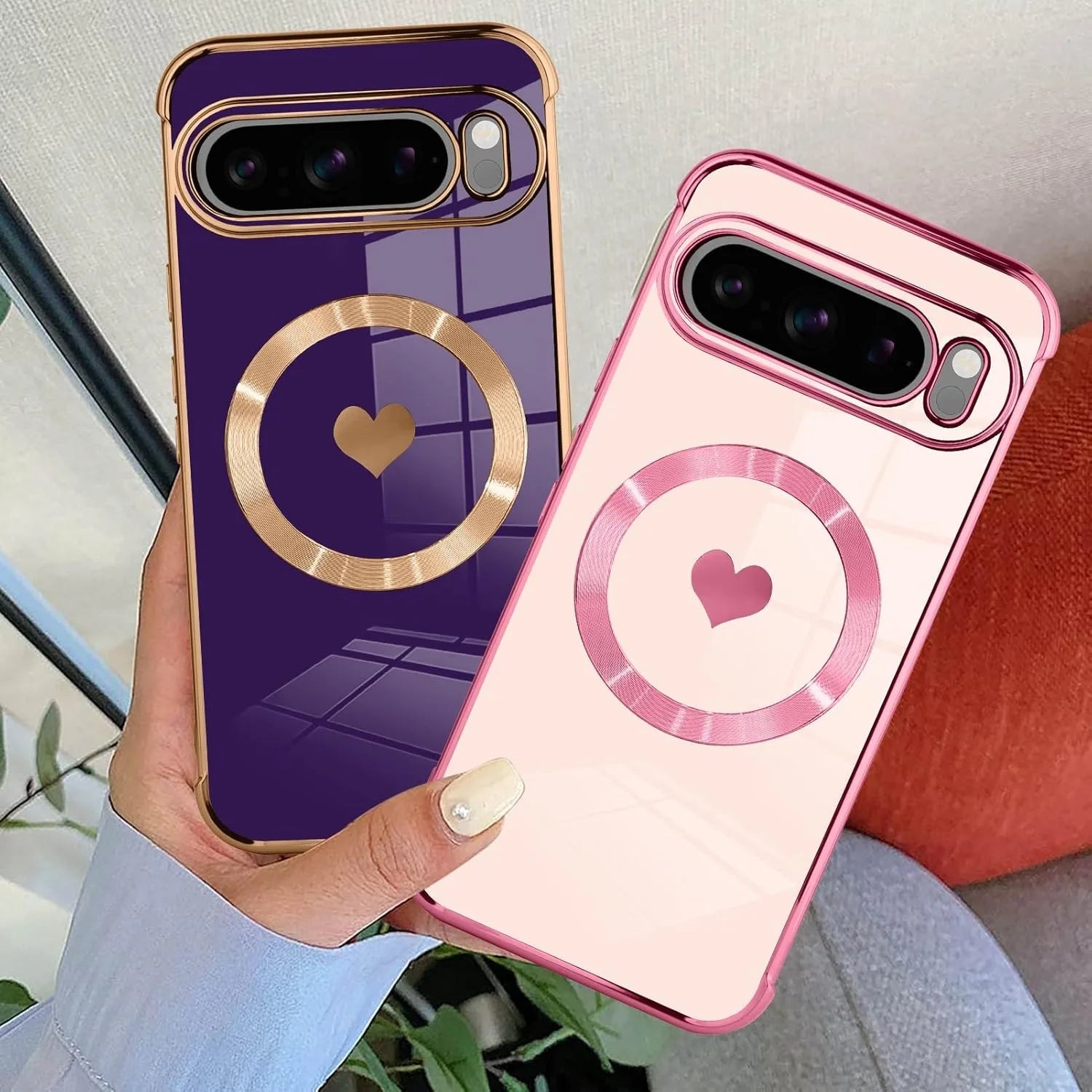 Magnetic Love Heart Case for Google Pixel 9