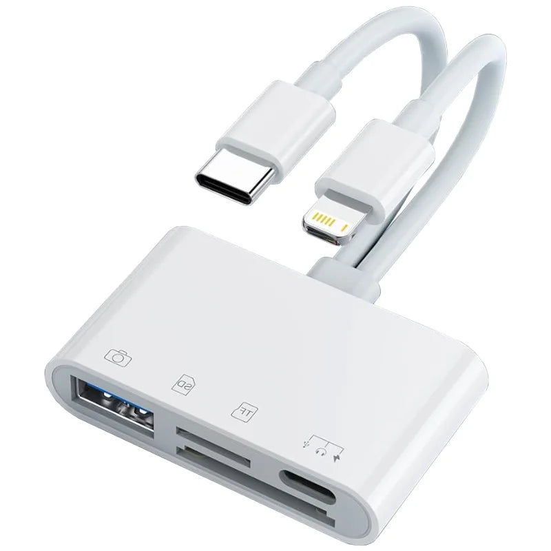4-in-1 OTG Kartenleser Typ C für iPhone & PC