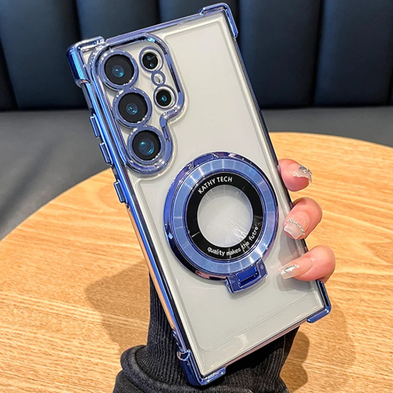 Luxus Magnet Hülle für Samsung mit Ständer