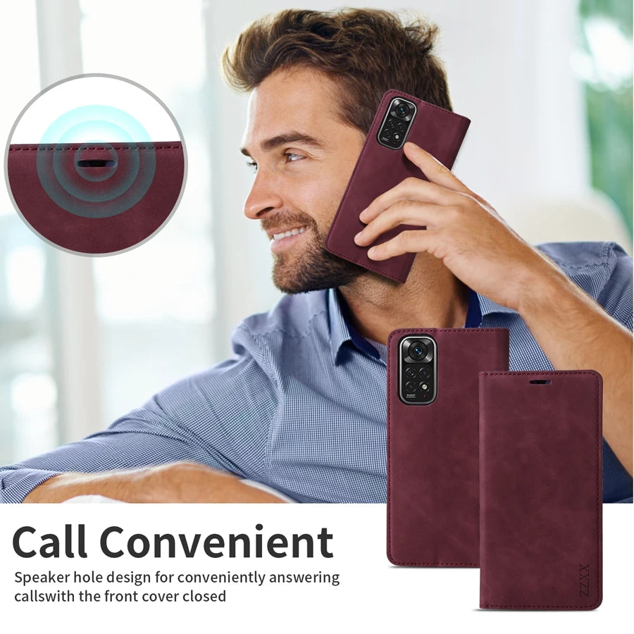 Flip Leder Wallet Hülle für Xiaomi Modelle