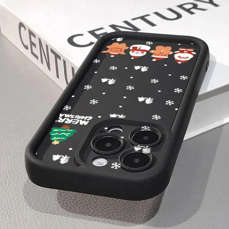 Weihnachtliche Silikonhülle mit Santa und Elch für iPhone 17 Pro Max