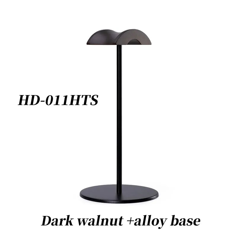 Metal walnut headphone stand, wooden desk holder