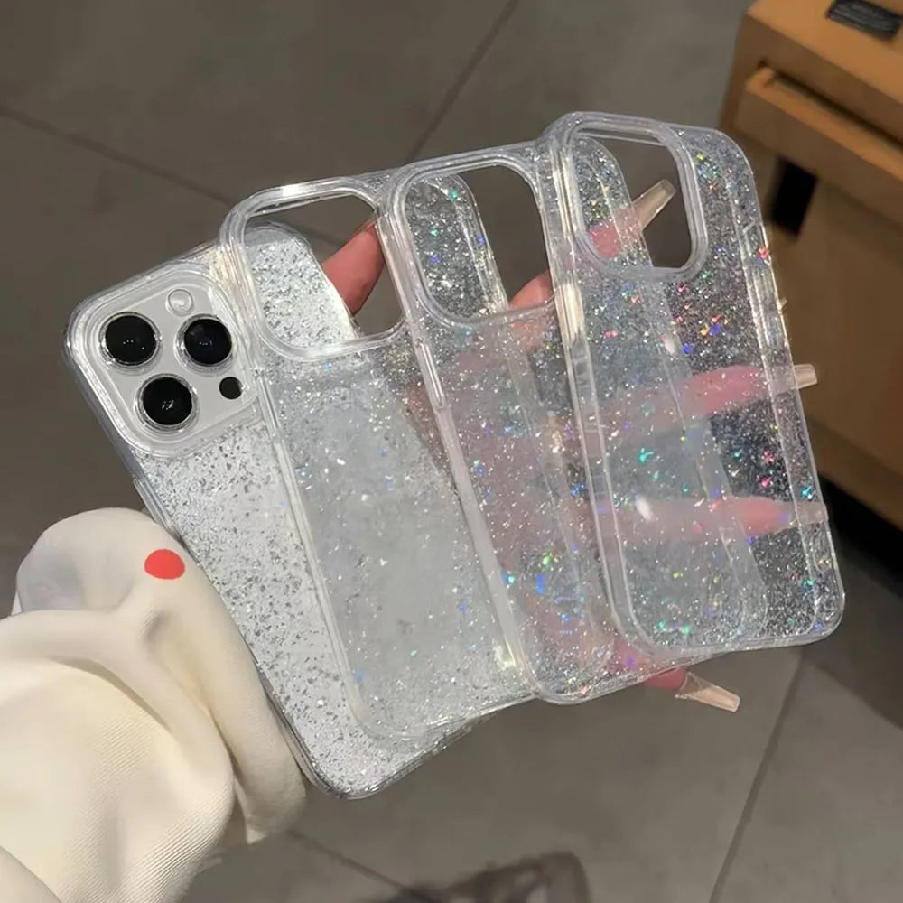 Glitzer Transparente Bling Hülle für iPhone 17