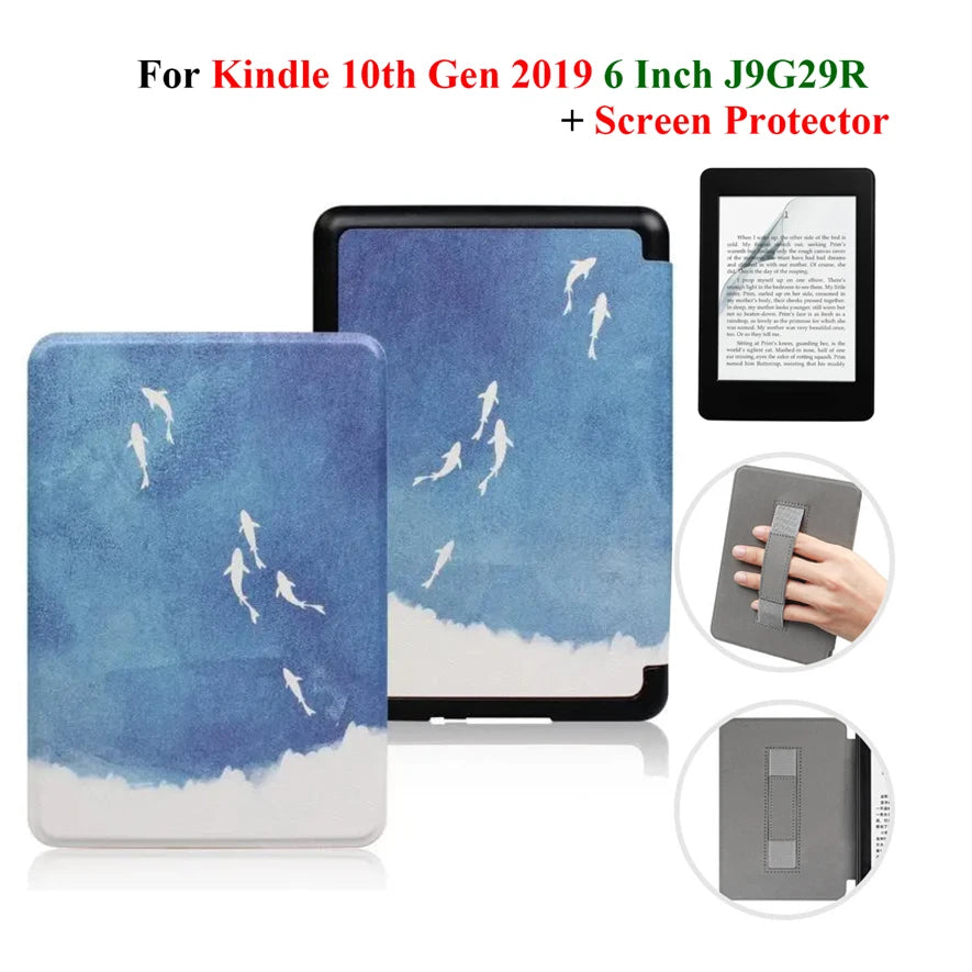 Hülle + Folie für Kindle 10. Gen 6 Zoll