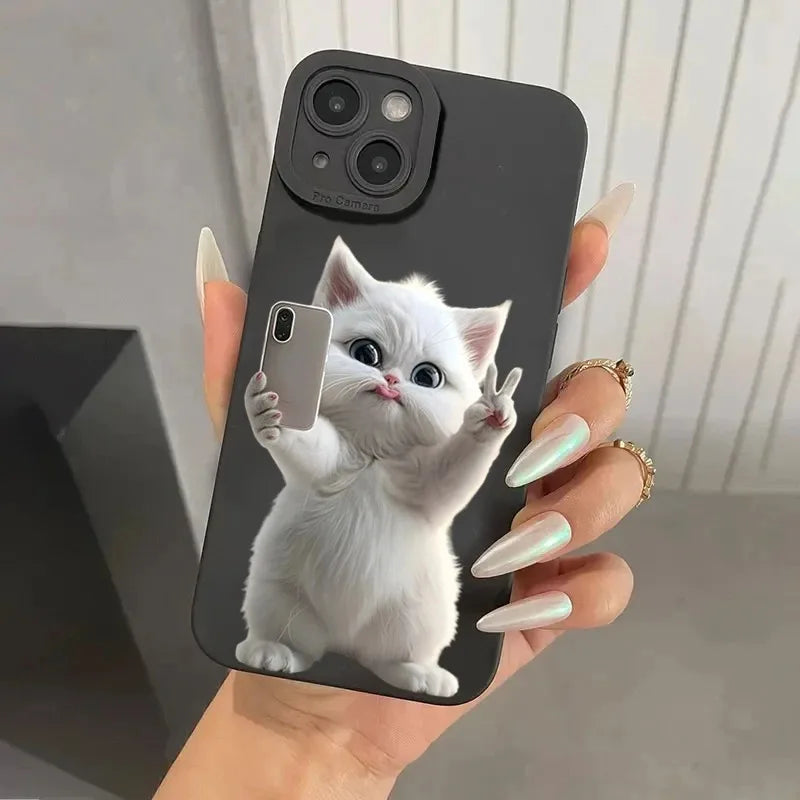 Süße Katzen Silikon Handyhülle iPhone Stoßfest Softcover
