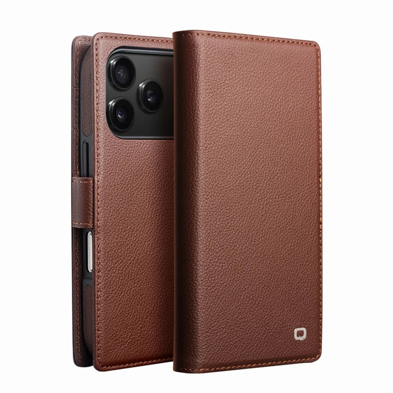 Leder Flip-Hülle mit Kartenfach für iPhone 17 Pro