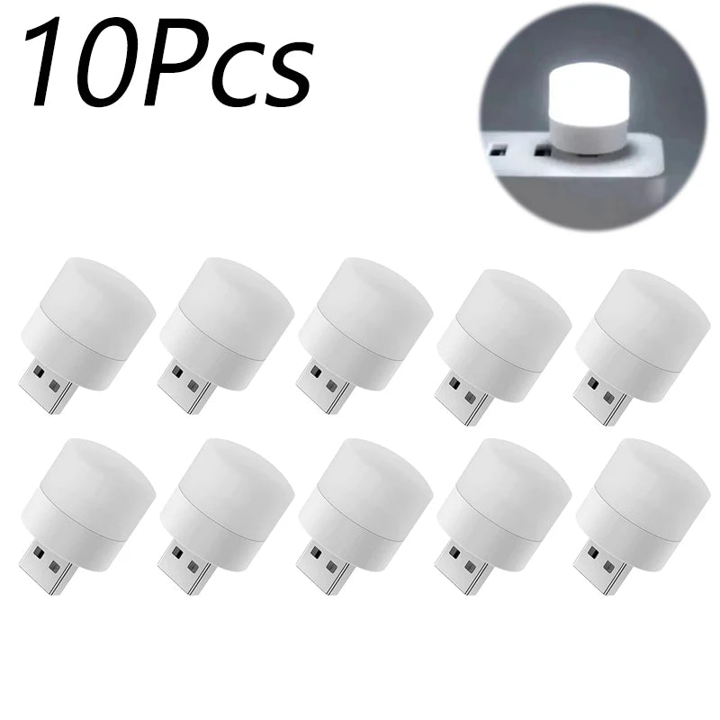 Mini USB LED Nachtlicht warmweiß 1–10 Stk.