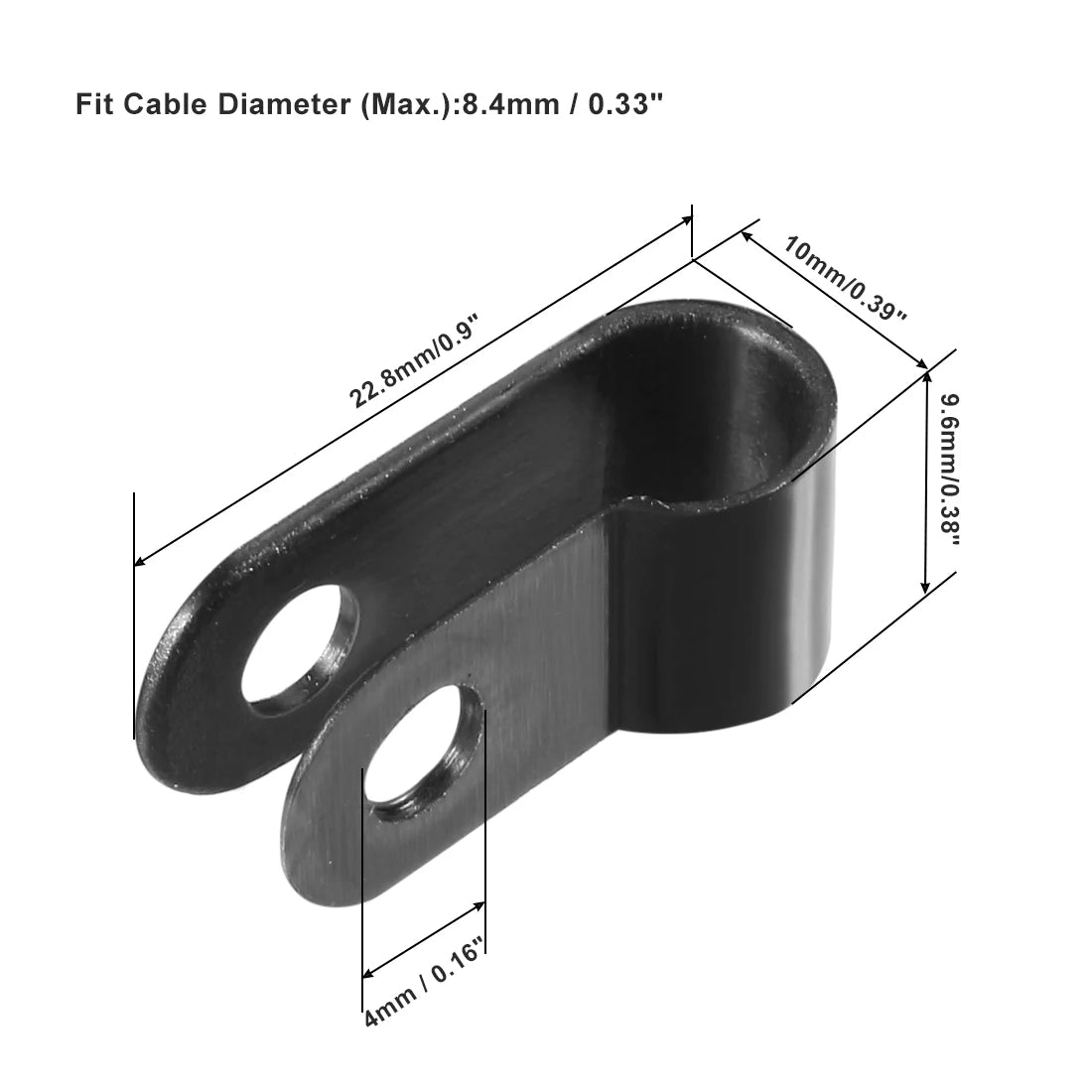 Nylon R-Typ Kabelklemmen Set für Kabelmanagement 100Stk