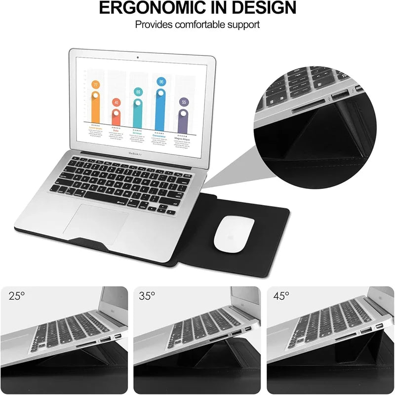 Lederhülle mit Ständer für MacBook Air/Pro 13–16 Zoll