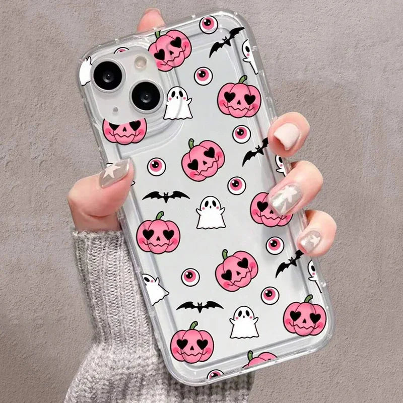 Transparent Halloween Pumpkin Ghost iPhone Case