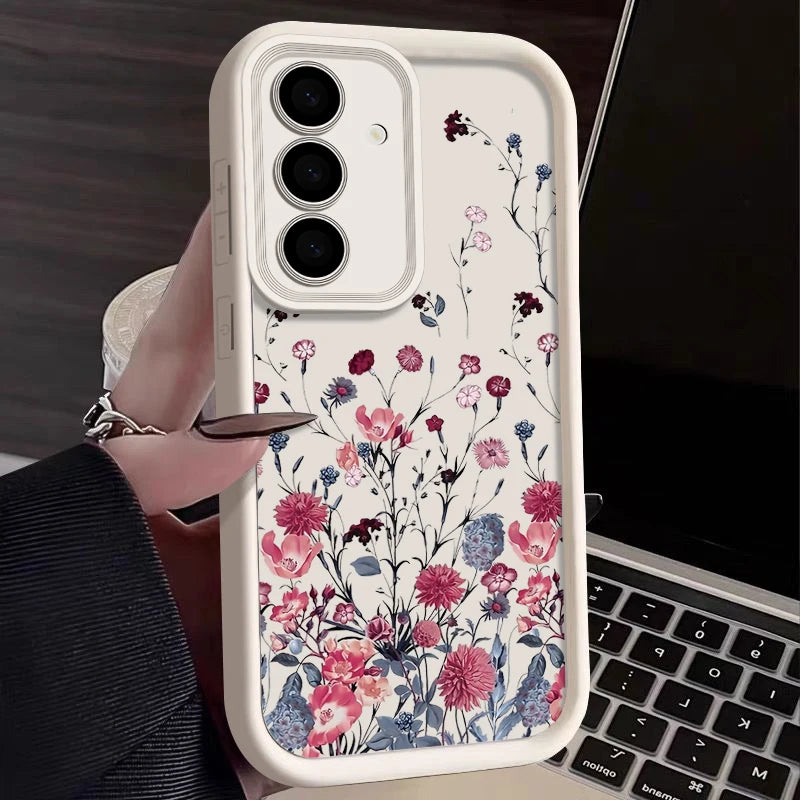 Elegant red floral case for Samsung Galaxy & A series
