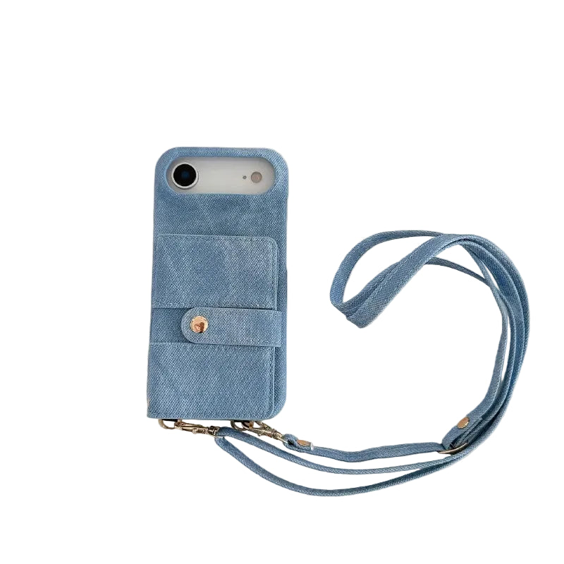 Denim Kartenhülle mit Lanyard für Google Pixel 10