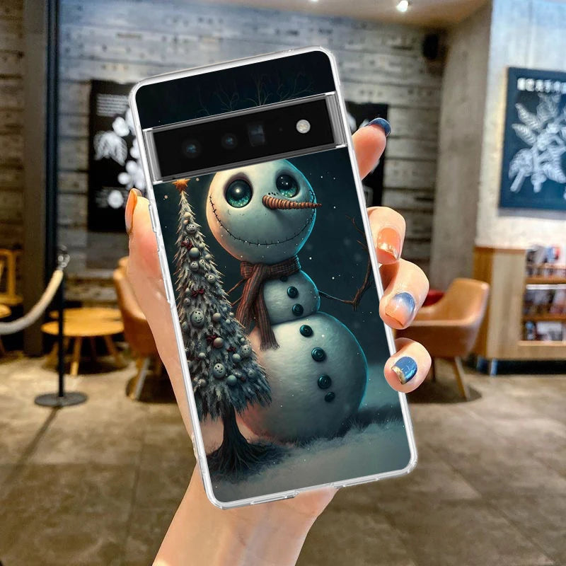 Transparent TPU case with snow motif for Google Pixel 8