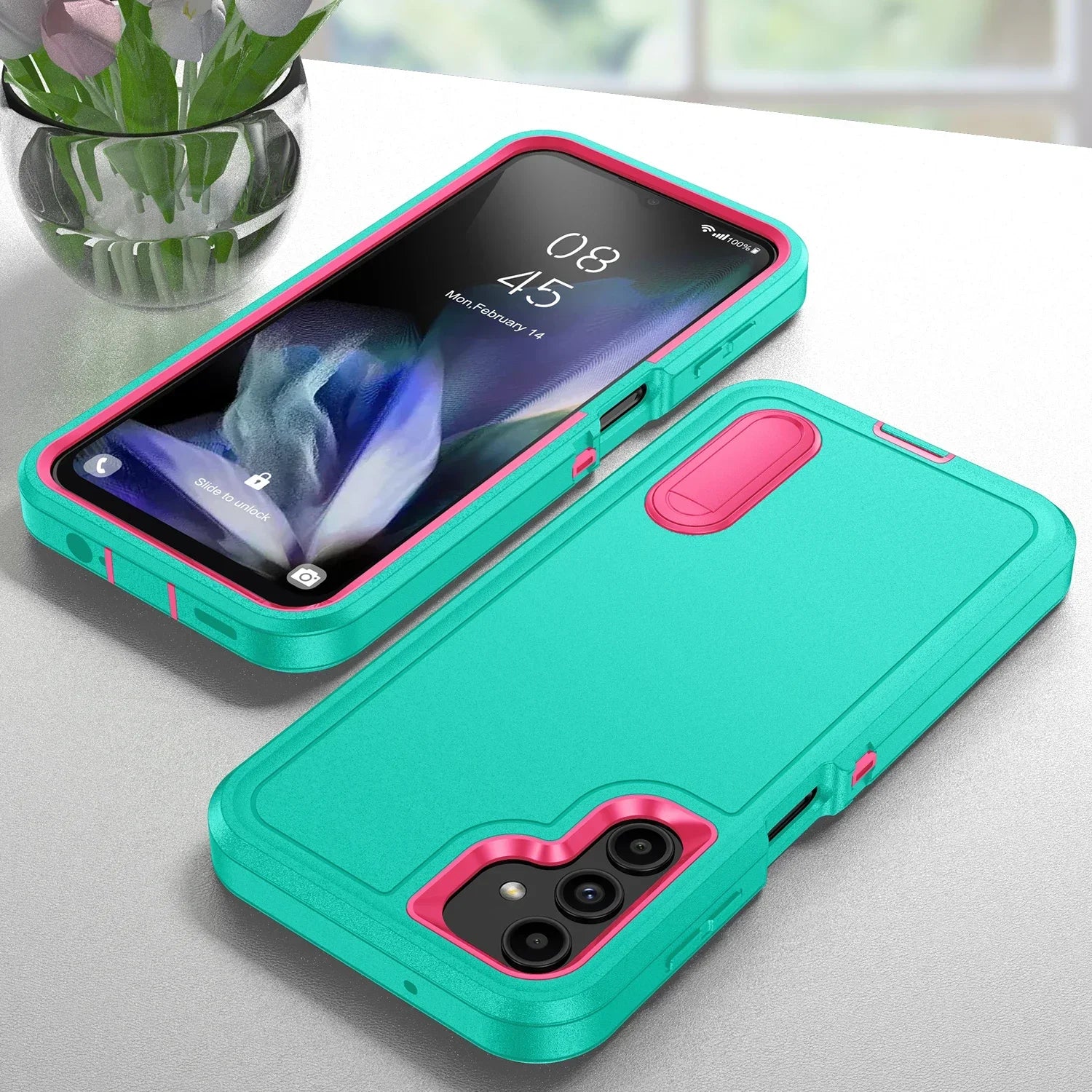 Robust anti-shock case with stand for Samsung