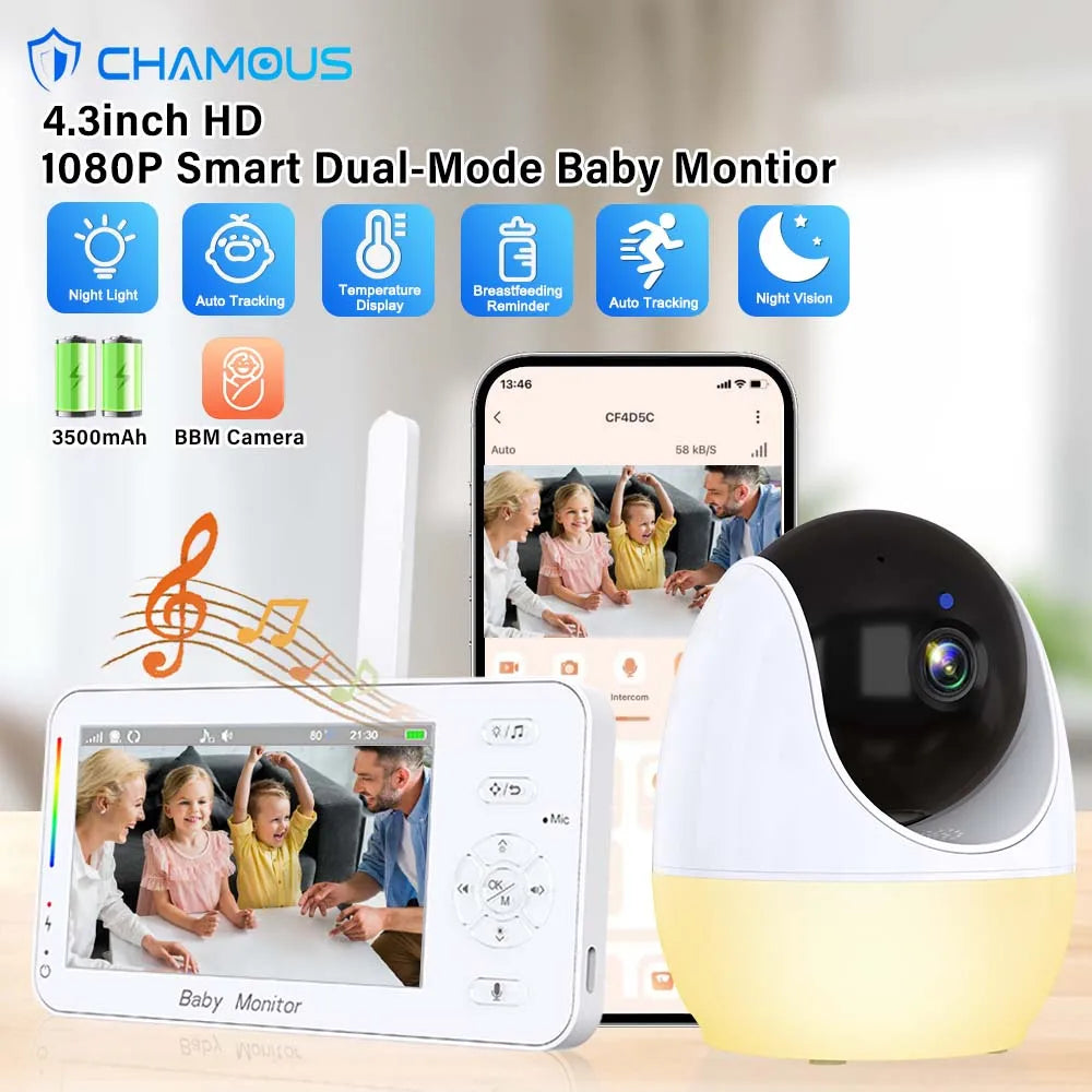 Video Babyphone mit 4.3" Display & Nachtsichtkamera