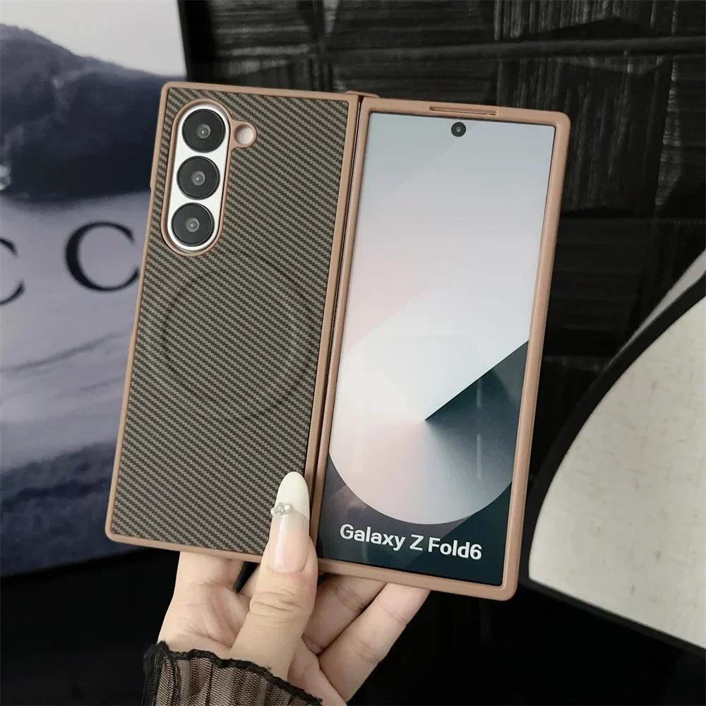 Magnetische Carbon Lederhülle Galaxy Z Fold