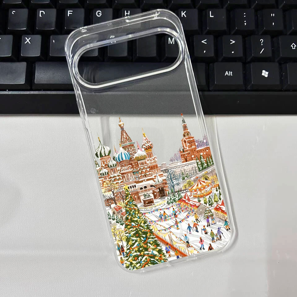 Cute winter phone case with snow motif for Google Pixel