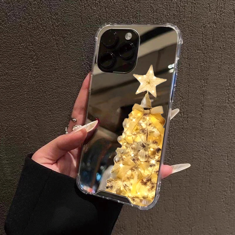 Weihnachtsbaum Muster Spiegel Hülle für Samsung S25